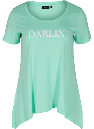 T-skjorte i bomull med A-form, Cabbage DARLIN, Packshot image number 0