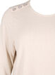 Bluse med dekorative knapper, Beige, Packshot image number 2