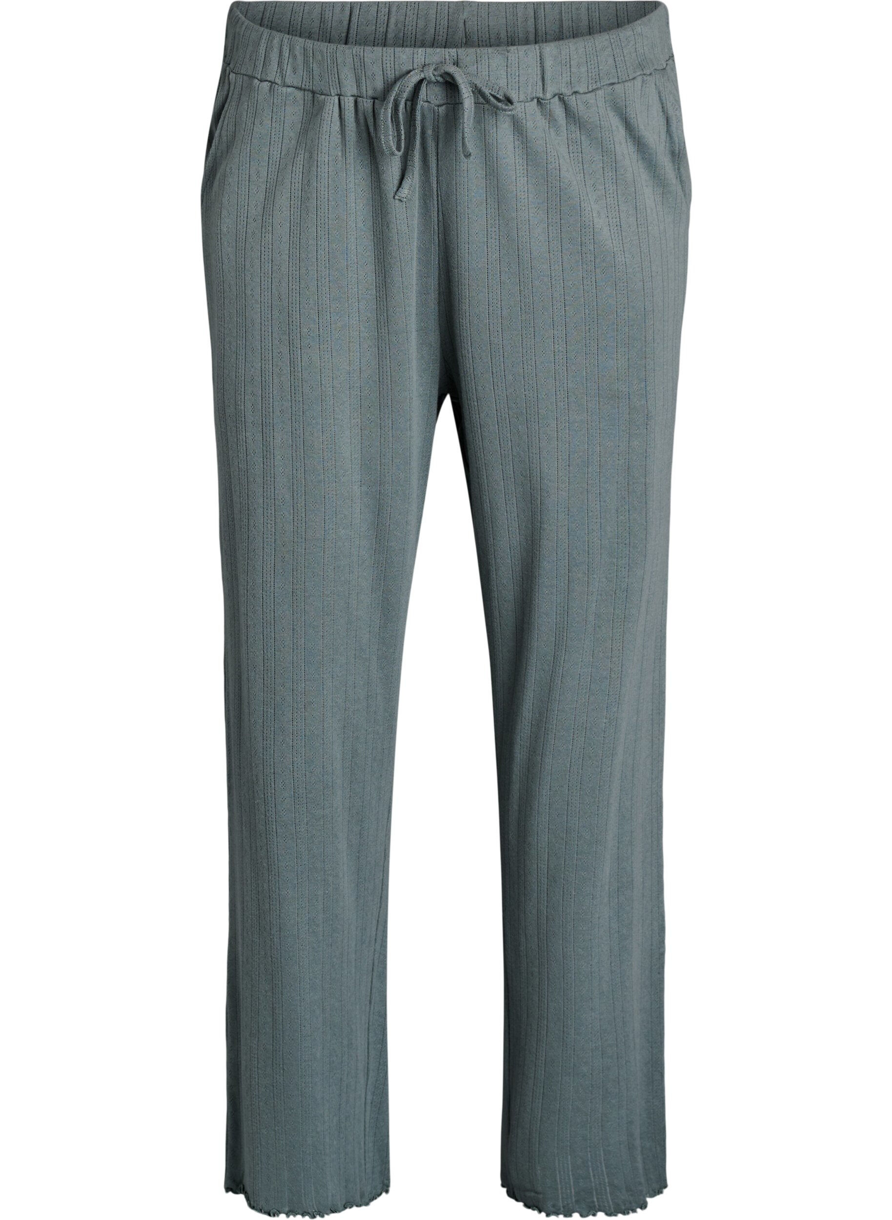 Zizzi Bomullsnattbukser, Gr&oslash;nn, Packshot image number 0