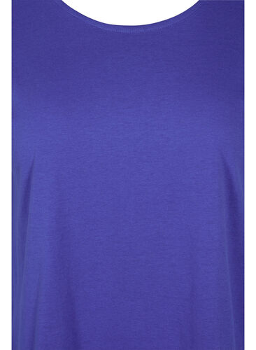 T-skjorte i bomullsmiks, Dazzling Blue, Packshot image number 2
