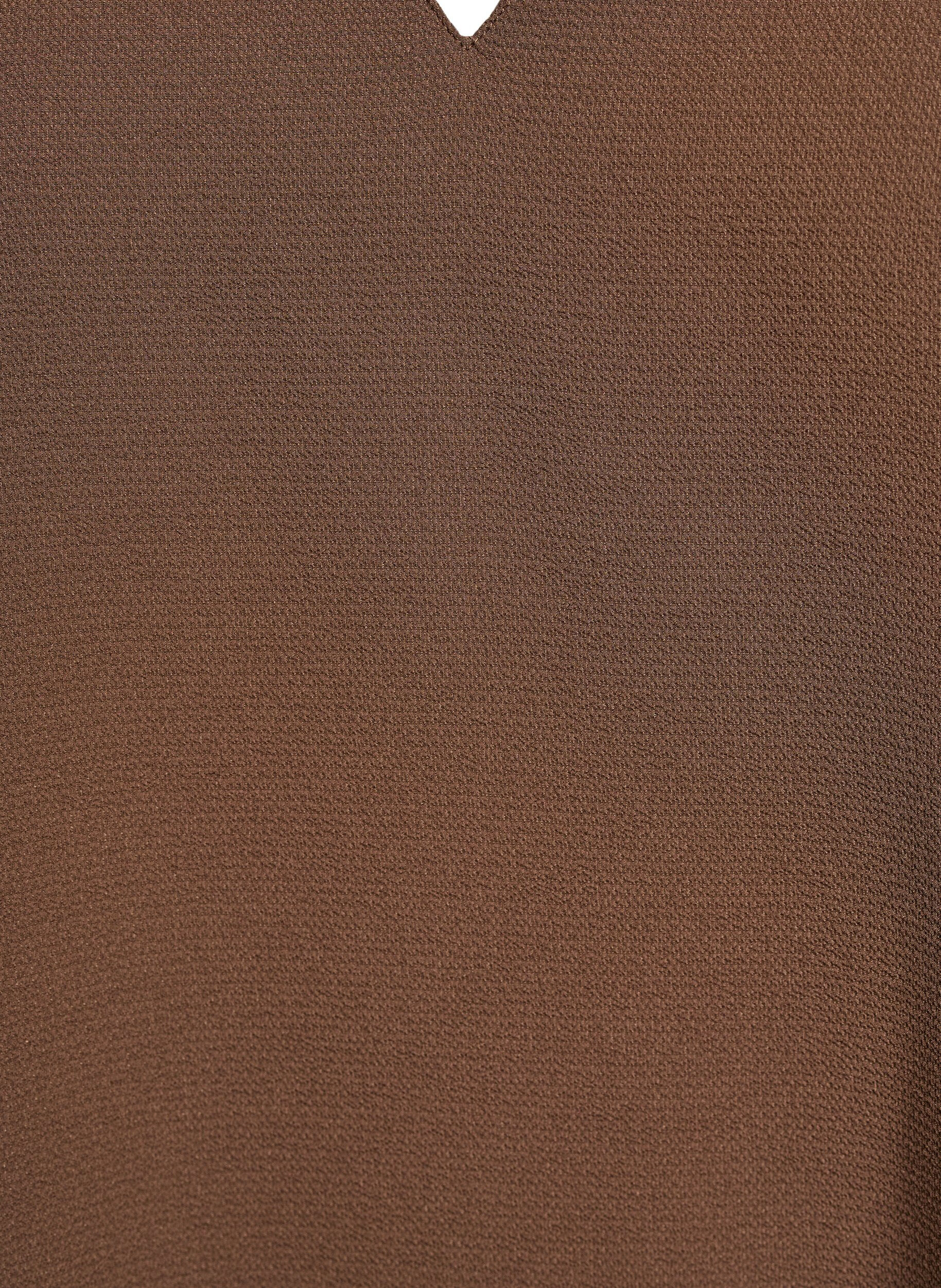 Zizzi Kortermet bluse med V-hals, Brun, Packshot image number 2