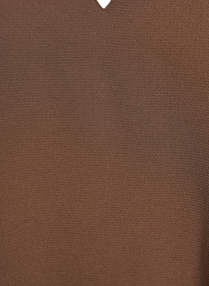 Kortermet bluse med V-hals, Brun, Packshot image number 2