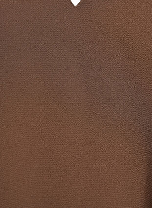 Zizzi Kortermet bluse med V-hals, Brun, Packshot image number 2