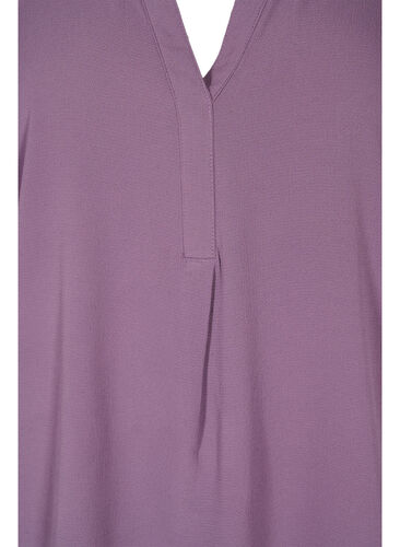 Kortermet bluse med V-hals, Vintage Violet, Packshot image number 2