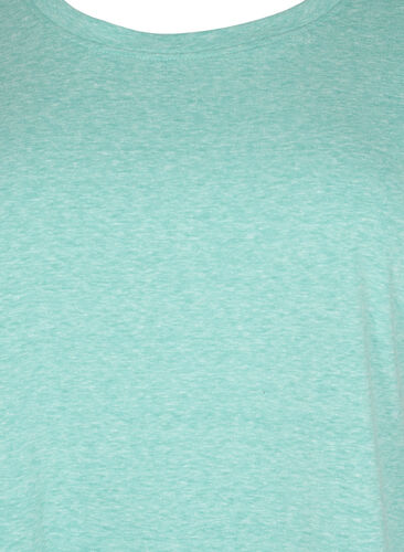 Melert T-skjorte med korte ermer, Turquoise Mél, Packshot image number 2