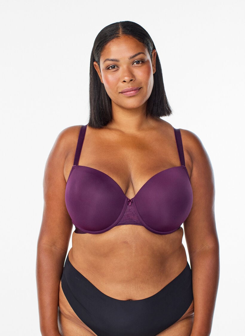 Formstøpt bh med mesh, Lilla, Model image number 0