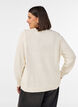 Cardigan med flettestrikket m&oslash;nster, Vanilje, Model image number 2