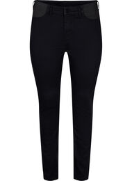 Super slim Amy jeans med strikk i livet, Black