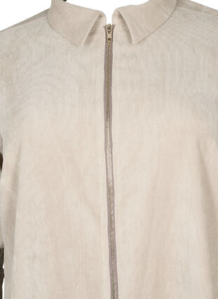Kjole i fløyel med glidelås og 3/4-ermer, Feather Gray, Packshot image number 2
