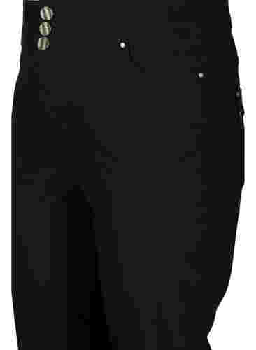 Tettsittende capribukser med høyt liv, Black, Packshot image number 2