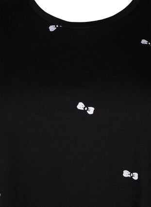 T-skjorte i økologisk bomull med sløyfer, Black W. Bow Emb. , Packshot image number 2