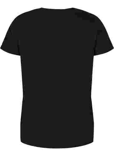 T-skjorte til trening med trykk, Black w. copper logo, Packshot image number 1
