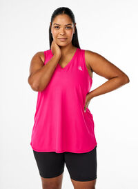 Trenings-topp med v-hals, Rosa Trenings-topp med v-hals, Rosa, Model