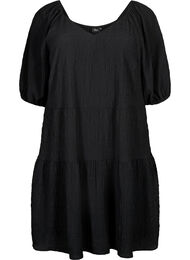 Kort kjole i A-fasong med v-hals, Black