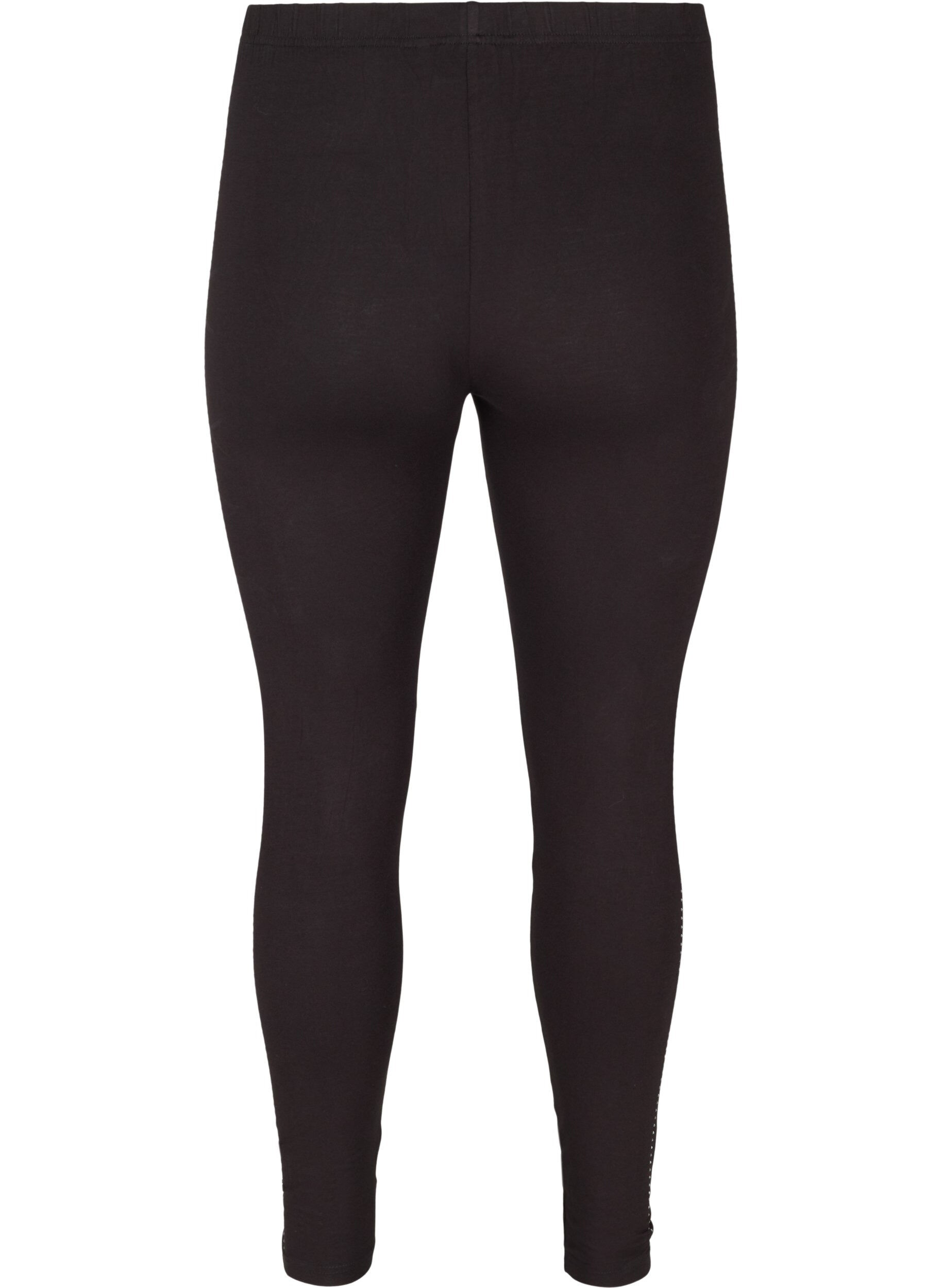Zizzi Leggings i viskose med sten p&aring; sidene, Black, Packshot image number 1