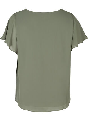 Bluse med korte ermer, Agave Green, Packshot image number 1