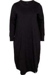 Joggekjole i bomull med lommer, Black