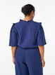 Bluse i bomullsmusselin med broderie anglaise og 1/2 ermer, Bl&aring;, Model image number 2
