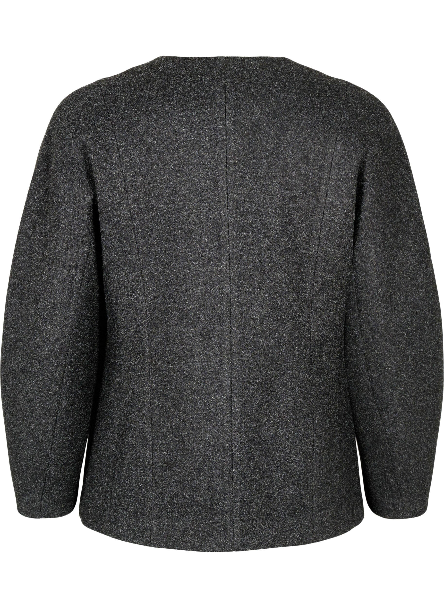 Zizzi Skreddersydd blazer, Dark Grey Melange, Packshot image number 1