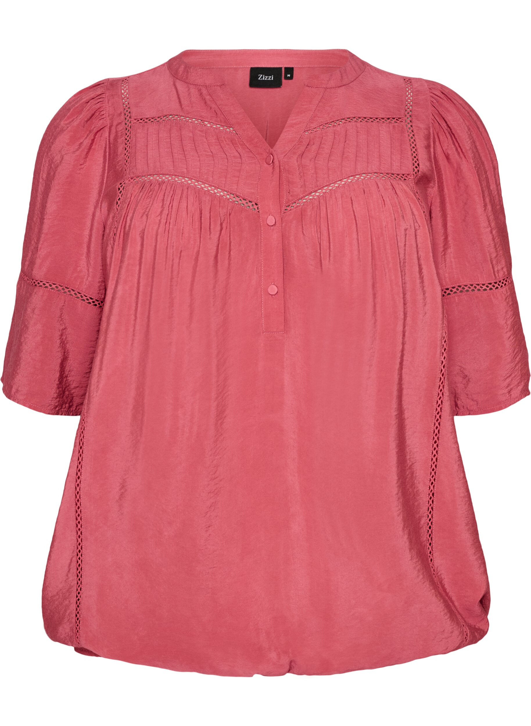 Viskosebluse med legg og ballongeffekt