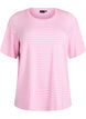 T-skjorte med TENCEL&trade; Lyocell og striper, Rosa, Packshot image number 0