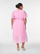 Ankellang kjole med flagrende ermer og knytebelte, Rosa, Model image number 1