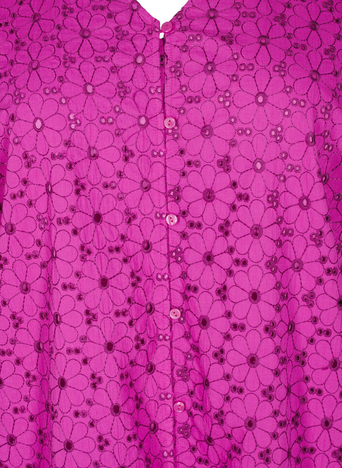Kort kjole med brodert blomster mønster, Vivid Viola, Packshot
