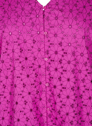 Zizzi Kort kjole med brodert blomster mønster, Vivid Viola, Packshot image number 2