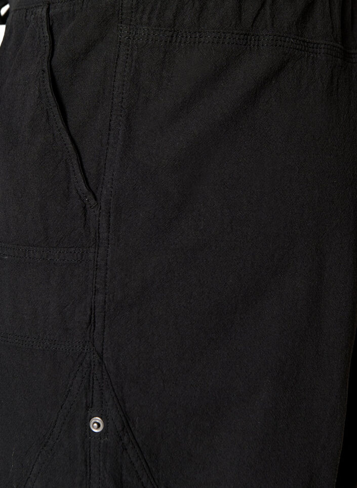 L&oslash;s shorts av bomull med lommer, Svart, Packshot image number 3