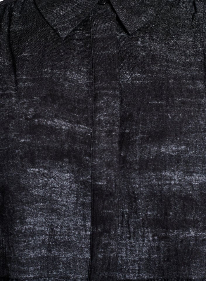 Løs bluse med krage og knapper, Svart, Packshot image number 2