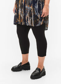 Basis 3/4 leggings med rynkedetaljer, Black, Model