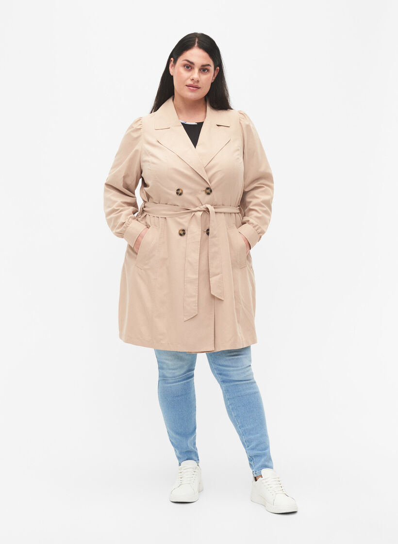 Trenchcoat med belte og lommer, Nomad, Model image number 2