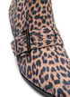 Wide fit - Leopard-mønstret ankelstøvel med spenne og nagler, Brun, Packshot image number 4