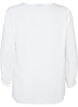 Ensfarget skjorte med v-hals, Bright White, Packshot image number 1