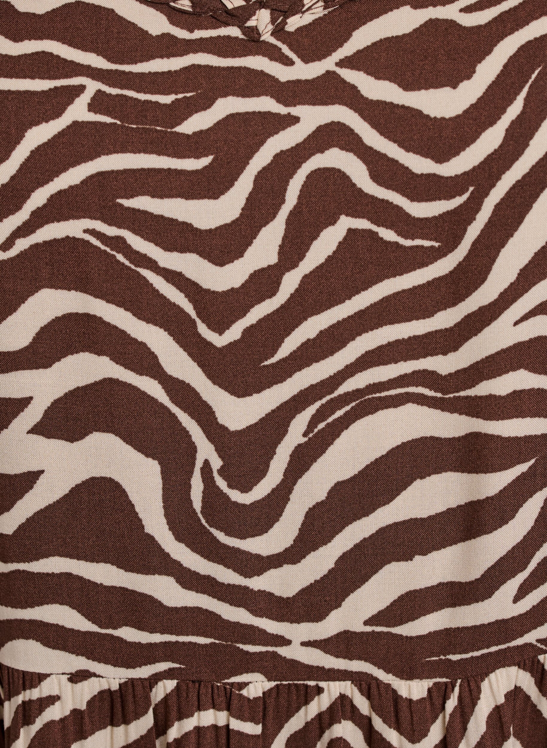 Zizzi Midikjole med stropper og smock bakp&aring;, Brun, Packshot image number 2