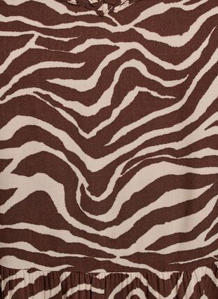 Zizzi Midikjole med stropper og smock bakpå, Brun, Packshot image number 2