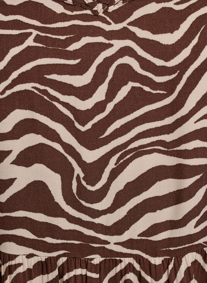 Midikjole med stropper og smock bakpå, Brun, Packshot image number 2