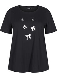 FLASH - T-skjorte med motiv, Black Silver Bow