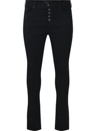 Amy-jeans med høyt liv og knappelukking, Black