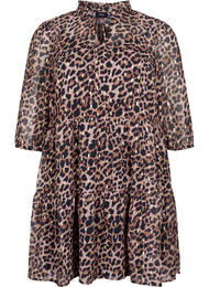 Tunika med leopardmønster og lurex, Leopard AOP