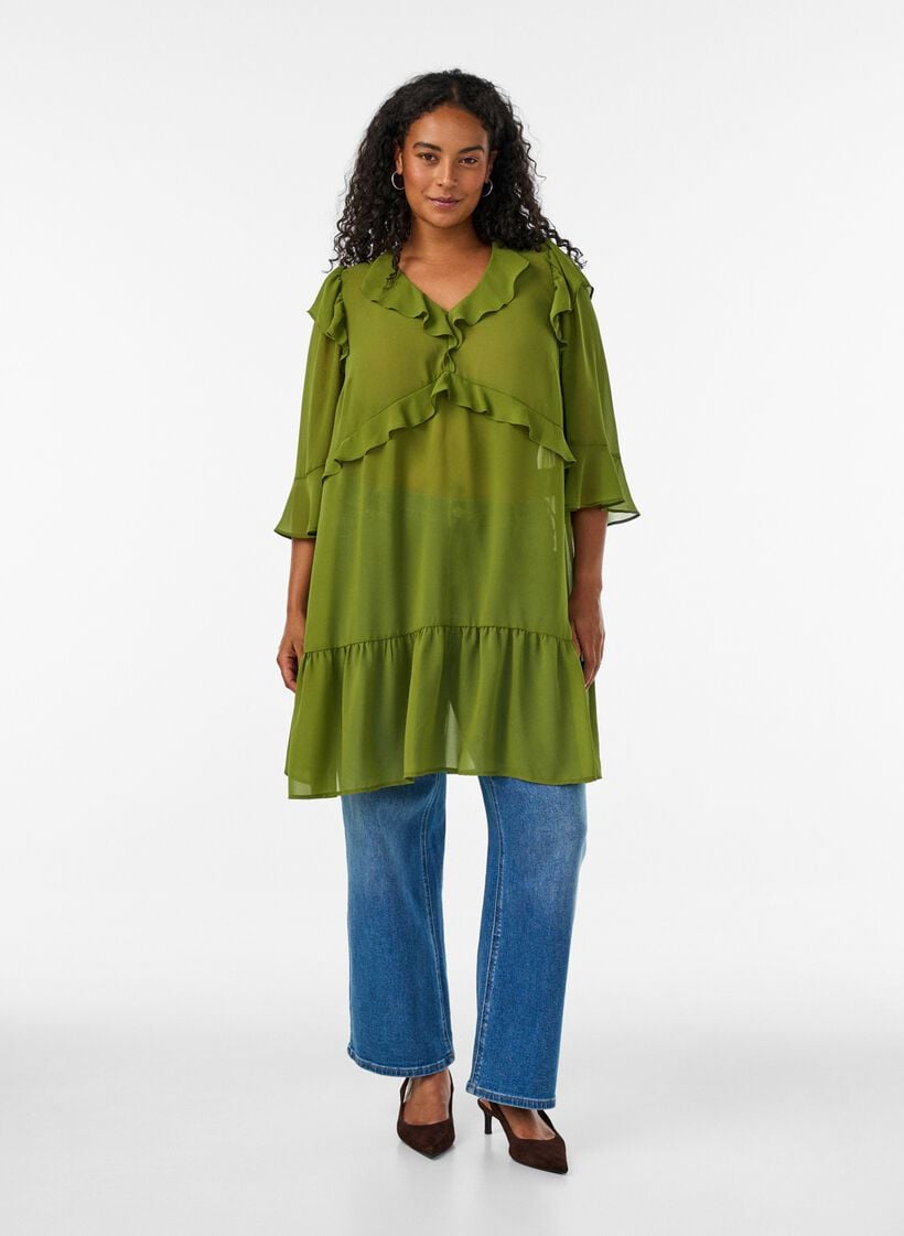 Romantisk gr&oslash;nn hverdagslook, , Model