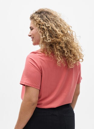 Zizzi FLASH - T-skjorte med motiv, Faded Rose Think, Model image number 1