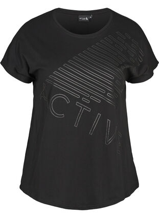 T-skjorte med trykk, Black, Packshot image number 0
