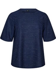 Bluse med tekstur og glitter, Bl&aring;