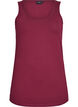 Ensfarget basic topp i bomull, M&oslash;rk Bordeaux, Packshot image number 0