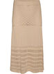 Strikket skj&oslash;rt med hullm&oslash;nster, Beige, Packshot image number 0