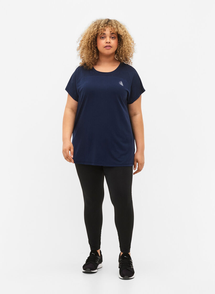 Trenings T-skjorte med rund hals, Black Iris ASS, Model image number 2