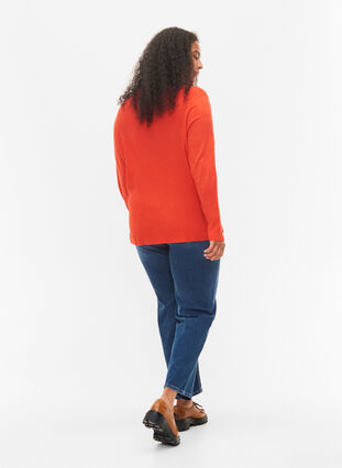 Gemma jeans med push-up effekt og høyt liv, Blue denim, Model image number 1