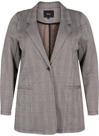 Rutete blazer med knappelukking