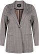 Rutete blazer med knappelukking, Beige Brown Check, Packshot image number 0